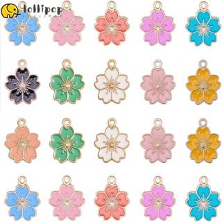 Lollipo1 จี้ดอกไม้ อัลลอย เคลือบ สีชมพู สีแดง สีฟ้า สีดํา สีขาว สําหรับทําเครื่องประดับ