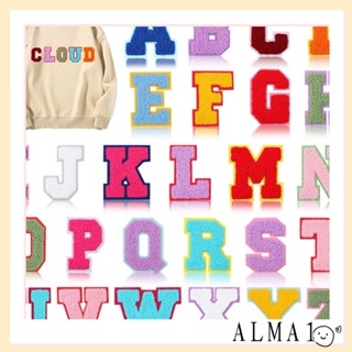 Alma แผ่นแพทช์ ปักลายตัวอักษร A-Z ความสูง 7 ซม. คละสี 26 ชิ้น