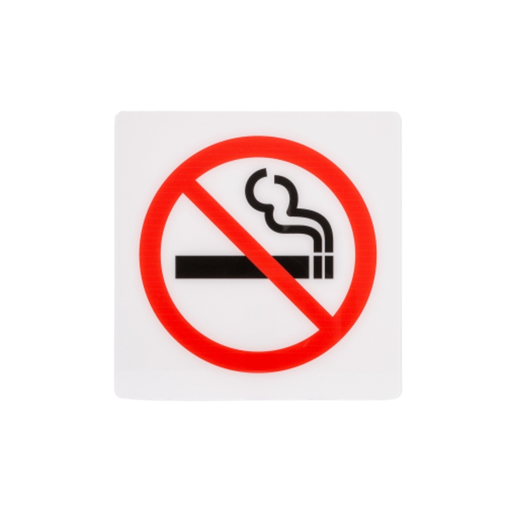 LOCAL789-ป้าย PC หนา1มม. ห้ามสูบบุหรี่ ขนาด 15x15 ซม.  ร้านอยู่ในไทย