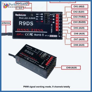 ตัวรับส่งสัญญาณ PST R9ds 2.4g 9ch Dss สําหรับเฮลิคอปเตอร์บังคับ Radiolink At9 At10 รองรับ S-bus