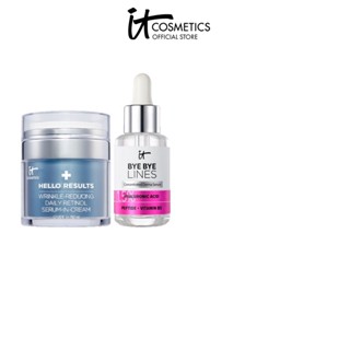 [DUO SET] IT Cosmetics BYE WRINKLES DUO SET HELLO RESULTS PRSD RETINOL 50ml+BYE BYE LINES CONCENTRATED DERMA SERUM 30ml