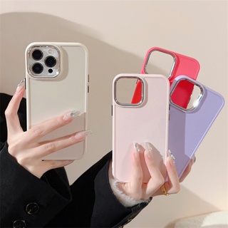 Dd เคสโทรศัพท์มือถือชุบไฟฟ้า สีขาว สีชมพู สําหรับ Apple iPhone 13 12 Promax XS 13 Promax 78 Plus 14 Promax 7 8 15 Pro 15 Promax