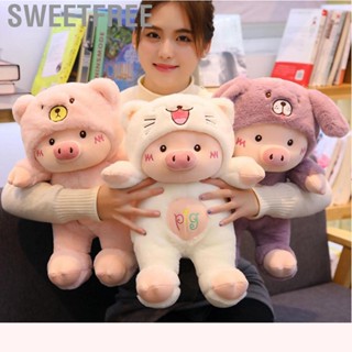 Sweetfree Pig Toy with Bear Hat Embroidery Craft Cartoon Shape PP Cotton Full Filling Skin Friendly Stuffed