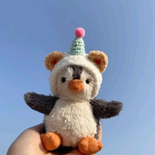 Jellycat หมวกแฮนด์เมด รูปเพนกวิน ถั่วลิสง 11 ซม. ของขวัญวันหยุดน่ารัก