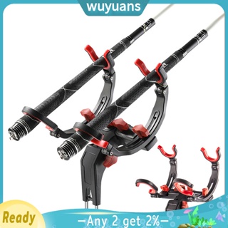 Wuyuans ที่วางคันเบ็ดตกปลา หมุนได้ 360 องศา ปรับได้ 2 คัน ต่อเสา พับได้ ถอดออกได้