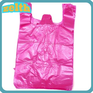 Zelth กระเป๋าเสื้อยืด พร้อมหูหิ้ว 12x20 นิ้ว สําหรับร้านอาหาร ซูเปอร์มาร์เก็ต 100 ชิ้น