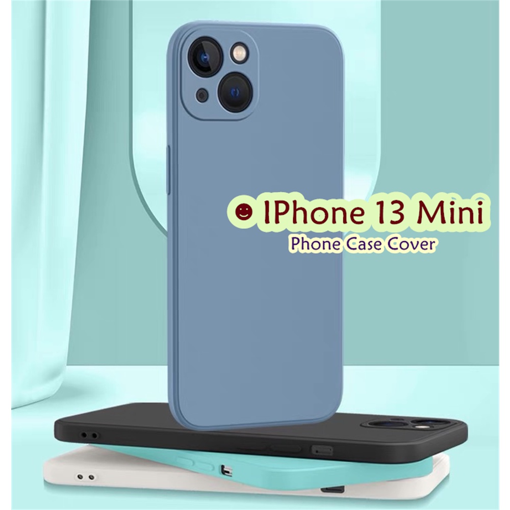 พร้อมส่ง! สําหรับ IPhone 13 Mini เคส กันคราบ ซิลิโคน ฝาครอบเต็ม เคสคลาสสิก สีพื้น เคสโทรศัพท์