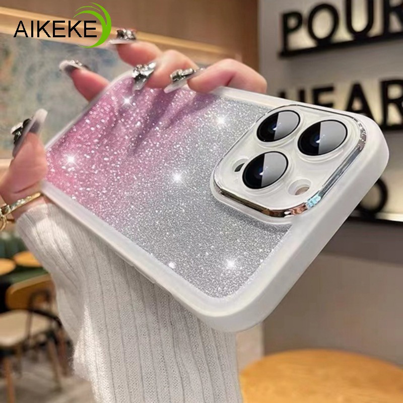 เคสโทรศัพท์มือถือ TPU นิ่ม ไล่โทนสี แต่งกลิตเตอร์ พร้อมแผ่นกลิตเตอร์ ป้องกันเลนส์กล้อง สําหรับ Huawei P60 P50 P40 P30 P20 Pro Nova 11i Nova 5T