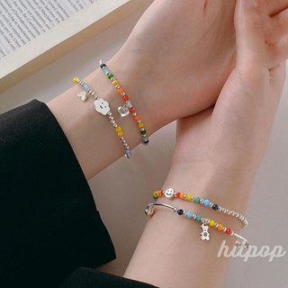 Hitpop- สร้อยข้อมือ ประดับลูกปัด รูปเมฆหน้ายิ้มน่ารัก สีสันสดใส เครื่องประดับแฟชั่นเพื่อนรัก สําหรับเด็กผู้หญิง