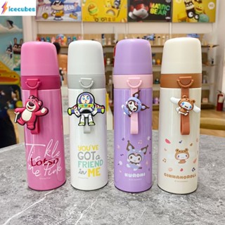 500มล. Sanrio การ์ตูนกระติกน้ำร้อนถ้วยอะนิเมะ My Melody Kuromi Cinnamoroll 304 ขวดน้ำสแตนเลสเก็บความร้อนเย็นและร้อนฉนวนแก้ว ICECUBES