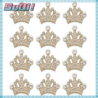 Suqi มงกุฎ ประดับเพชรเทียม สีทอง 0.98 * 1.26 นิ้ว สําหรับตกแต่งบ้าน 24 ชิ้น