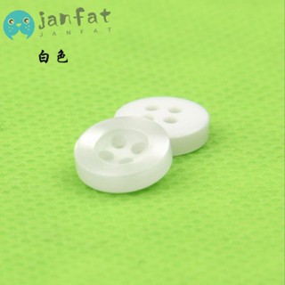 Janfat กระดุมเรซิ่น ทรงกลม สีขาวงาช้าง 11 มม. 100 ชิ้น