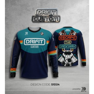 เสื้อยืดแขนยาว พิมพ์ลาย DRIFIT Custo JERSEY 3 มิติ ระบายอากาศ สําหรับผู้ชาย