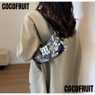 Cocofruit กระเป๋าสะพายไหล่ สะพายข้าง หนัง Pu ทรงสี่เหลี่ยม แต่งสายโซ่คล้อง สีพื้น สไตล์เรโทร สําหรับสตรี