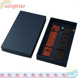 Solighter ที่คั่นหนังสือ ไม้จันทน์ ลายดวงจันทร์ แฮนด์เมด ของขวัญ สําหรับบ้าน