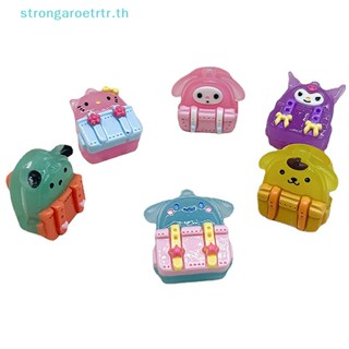 SANRIO Strongaroetrtr ตุ๊กตาการ์ตูน Hello Kitty Kuromi Cinnamoroll เรืองแสง ขนาดเล็ก สําหรับตกแต่งบ้านตุ๊กตา 2 ชิ้น