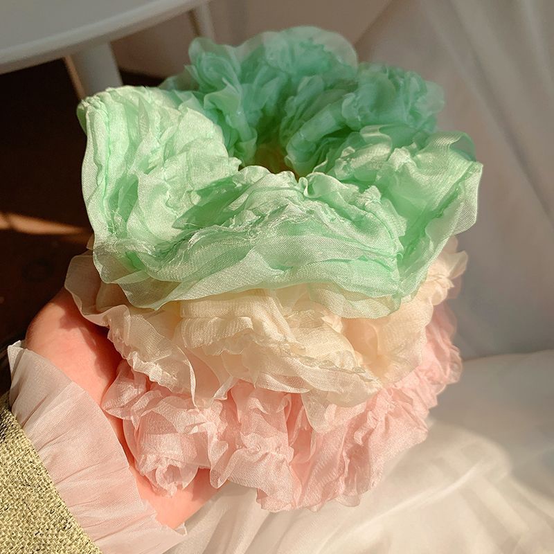 COD❤️ยางรัดผมผ้าตาข่ายหลากสีหวานสไตล์เกาหลีแฟชั่นหรูหราหางม้าเครื่องประดับผมสำหรับผู้หญิง-a.one - รูปที่ 4