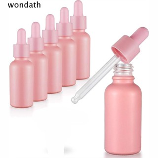 Wonda ขวดแก้วใส่น้ําหอมเปล่า เคลือบสีชมพู 30 มล. พร้อมหลอดหยดแก้ว 1 ออนซ์ 6 ชิ้น