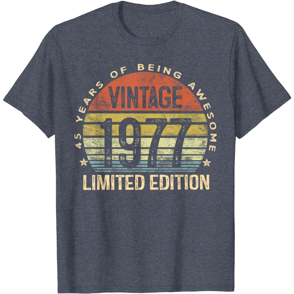 45 ปีวินเทจ 1977 Limited Edition เสื้อยืดวันเกิด 45 ปี