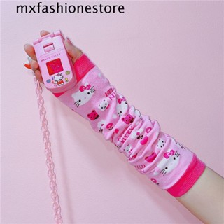 Mxfashione ปลอกแขน อบอุ่น กันสกปรก ลายแมว โลลิต้า อุปกรณ์เสริม สําหรับเล่นกีฬา นักเรียน ผู้หญิง