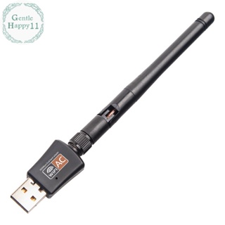 Gentlehappy อะแดปเตอร์เสาอากาศเครือข่ายไร้สาย USB WiFi 2.4 5.8G AC 600Mbps TH