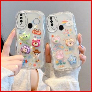 เคสโทรศัพท์มือถือแบบนิ่ม tpu ใส ลายก้อนเมฆ หมีน้อย พร้อมตุ๊กตาหมี สําหรับ OPPO A31 2020 A31 TY