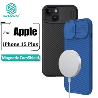 Nillkin CamShield Pro เคสโทรศัพท์ แม่เหล็ก สําหรับ iPhone 15 Plus เคสกล้อง เลื่อน ป้องกัน PC แข็ง + TPU กันกระแทก ฝาหลัง