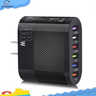 Wonder บล็อกชาร์จ USB 48W 100-240V 6 พอร์ต สําหรับ IPhone Android