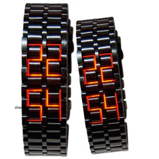 บุคลิกภาพ สร้างสรรค์ ลาวา led นาฬิกาแฟชั่นผู้ชาย กันน้ํา สร้อยข้อมือผู้ชาย คู่รัก นาฬิกาย้อนยุค