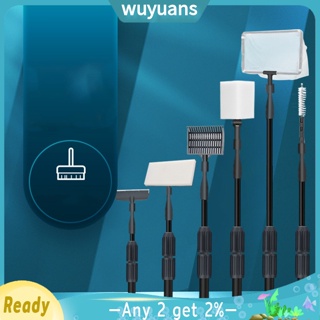 Wuyuans 6 In 1 แปรงฟองน้ํา พับเก็บได้ พร้อมด้ามจับยาว สําหรับทําความสะอาดสาหร่าย ตู้ปลา