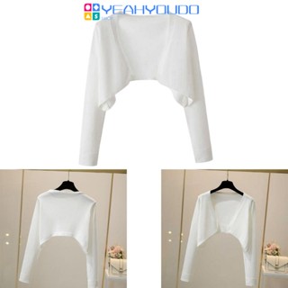 Yesyoudo เสื้อคาร์ดิแกนแขนยาว ผ้าถัก น้ําหนักเบา สําหรับผู้หญิง