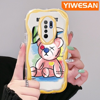 เคสโทรศัพท์มือถือแบบนิ่ม ใส กันกระแทก ลายการ์ตูนหมีน่ารัก สีชมพู สําหรับ Xiaomi Redmi 10 Prime 10C 9 Prime 12C POCO C55 POCO M2