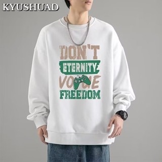 Kyushuad ใหม่ เสื้อแจ็กเก็ตกันหนาวลําลอง คอกลม ทรงหลวม ขนาดใหญ่ เข้ากับทุกการแต่งกาย สไตล์อเมริกัน