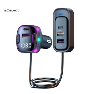 Ylchamou ที่ชาร์จในรถยนต์ Usb 15w 5 พอร์ต พร้อมไฟ Led ชาร์จเร็ว และเครื่องส่งสัญญาณเสียงบลูทูธ สําหรับผู้ซื้อเอเชียตะวันออกเฉียงใต้