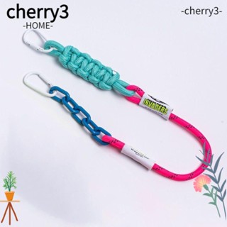 Cherry3 สายคล้องกระเป๋า แบบไนล่อน มีซิป DIY อุปกรณ์เสริม สําหรับกุญแจ