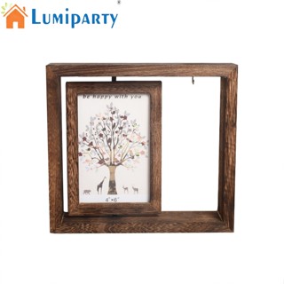 Lumiparty กรอบรูปไม้ หมุนได้ 360 องศา สร้างสรรค์ ของขวัญวันแม่ ของขวัญวันเกิด สําหรับรูปภาพ 4x6