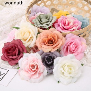 Wonda ดอกกุหลาบประดิษฐ์ ผ้าไหม ขอบโค้ง 8 ซม. 9 สี สําหรับตกแต่งสมุดภาพ งานแต่งงาน 15 ชิ้น