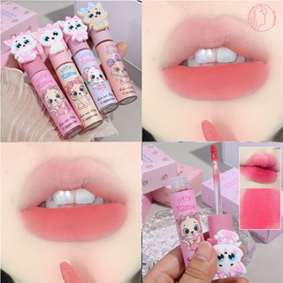 Kawaii Cat Velvet Lip Tint/ ลิปสติกเนื้อแมตต์ กันน้ํา ติดทนนาน / Bean Paste Color Sexy Liquid Lip Mud