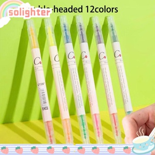 Solighter ชุดเครื่องเขียน ปากกามาร์กเกอร์เรืองแสง หัวคู่ สีแคนดี้ 6 ชิ้น ต่อชุด