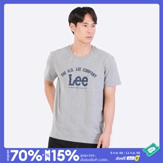 [S-5XL]LEE เสื้อยืดแขนสั้นผู้ชาย ทรง REGULAR รุ่น LE S523MTSSS25 สีเทา