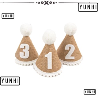 Yunhi หมวกอาบน้ําเด็ก ผ้าสักหลาด เชือกยืดหยุ่น สีกากี ปีที่ 1 2 3 2 ชิ้น