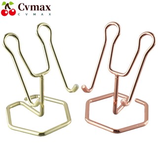 Cvmax ที่วางนามบัตร ขาตั้งโทรศัพท์มือถือ โลหะ สีโรสโกลด์ สําหรับออฟฟิศ