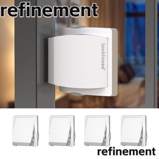 Refinement อุปกรณ์ล็อคประตูบานเลื่อน ABS ไร้เสียง สีเทา เพื่อความปลอดภัย สําหรับเด็ก 4 ชิ้น