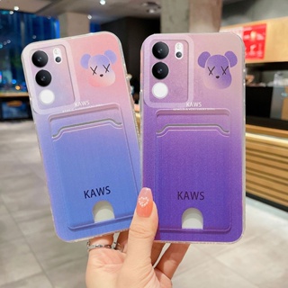 เคสโทรศัพท์มือถือ ซิลิโคนนิ่ม ลายหมี พร้อมช่องใส่บัตร สําหรับ Vivo V29 V27e V27 Pro V27 V25 V25e V25 Pro 5G 2023 V29 5G