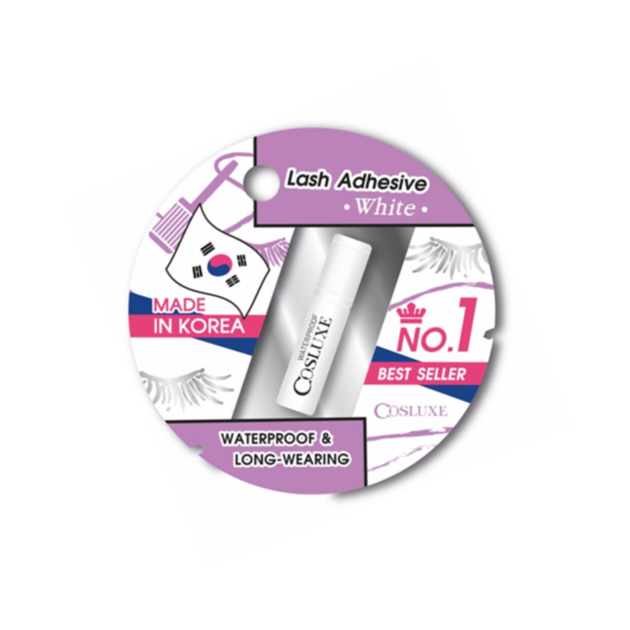 COSLUXE LASH ADHESIVE WHITE WATERPROOF 1 ml. : คอสลุค กาว ติดขนตา x 1 ชิ้น NP abcmall