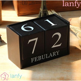 Lanfy ปฏิทินตั้งโต๊ะ แบบไม้ อเนกประสงค์