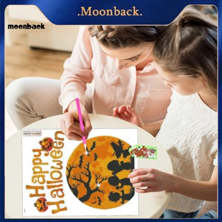 &lt;moonback&gt; สติกเกอร์ปักครอสสติตช์คริสตัล พลอยเทียม รูปฟักทอง พระจันทร์ ฮาโลวีน สําหรับตกแต่งผนังบ้าน Diy