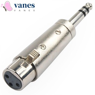 Vanes1 อะแดปเตอร์ไมโครโฟน ชุบนิกเกิล 6.35 มม. 3Pin XLR ตัวเมีย แจ็คตัวผู้ เป็นตัวเมีย 1/4 นิ้ว 6.35 มม. ตัวผู้