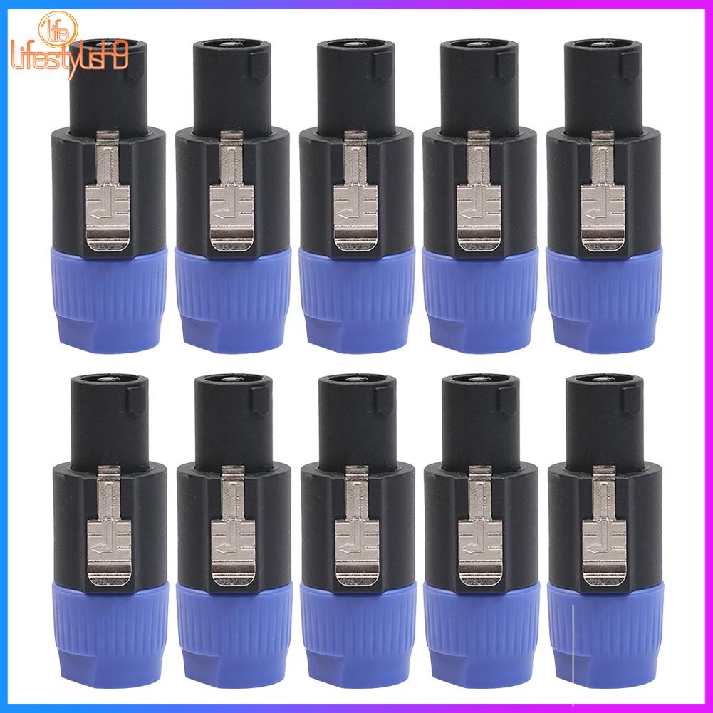 Fast Delivery อะแดปเตอร์ปลั๊กสายเคเบิลเสียงลําโพง 4 ขา 4Pin NL4FC 10 ชิ้น สําหรับเครื่องขยายเสียง Ready Stock