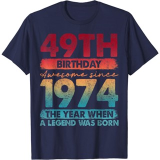 เสื้อยืด ลาย 1974 49 ปี สไตล์วินเทจ ของขวัญวันเกิด 49 ปี